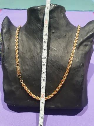 Cordon Cubano 60cm Oro 18k SEMI MACIZO 4.50Mm.
