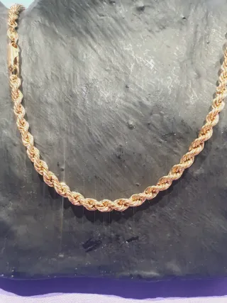 Cordon Cubano 60cm Oro 18k SEMI MACIZO 4.50Mm.