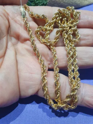 Cordon Cubano 60cm Oro 18k SEMI MACIZO 4.50Mm.