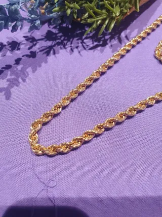 Cordon Cubano 60cm Oro 18k SEMI MACIZO 4.50Mm.