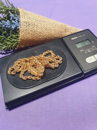 Cordon Cubano 60cm Oro 18k SEMI MACIZO 4.50Mm.