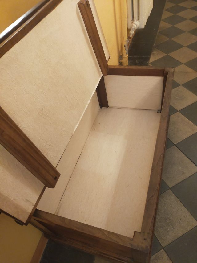 Cassapanca con specchio in legno