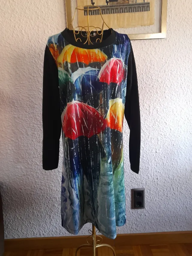 Vestido estampado paraguas lluvia