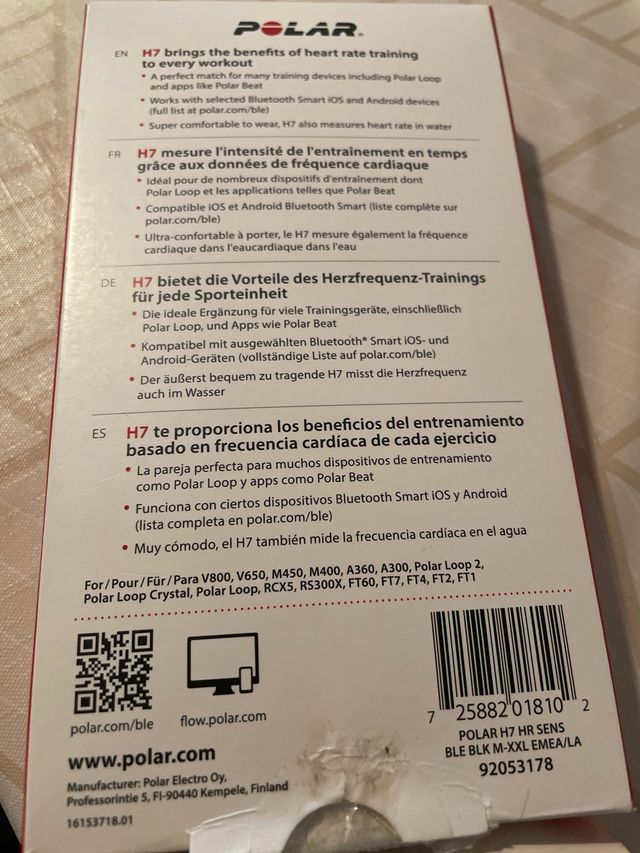 Polar H7 Sensor de Ritmo Cardíaco Bluetooth