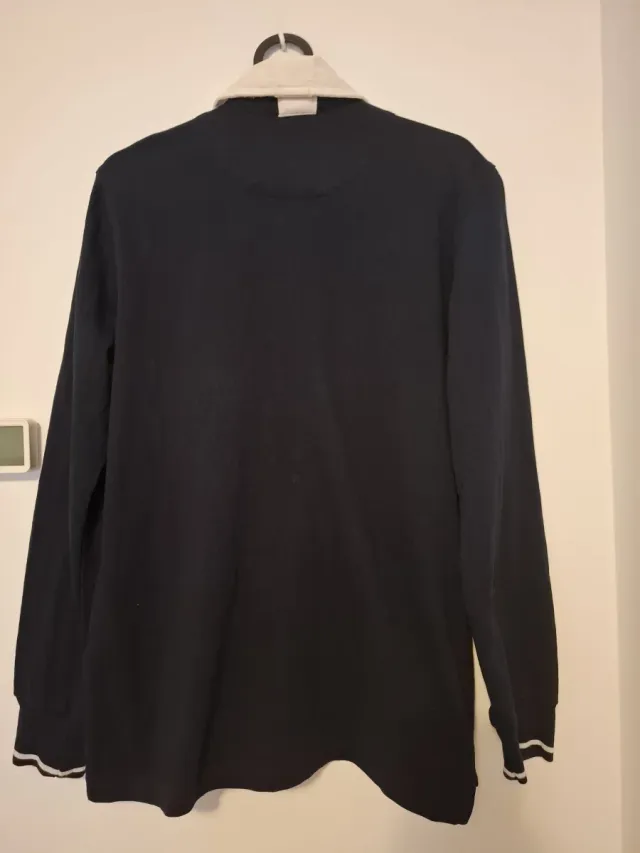 Polo Massimo Dutti Negro Manga Larga