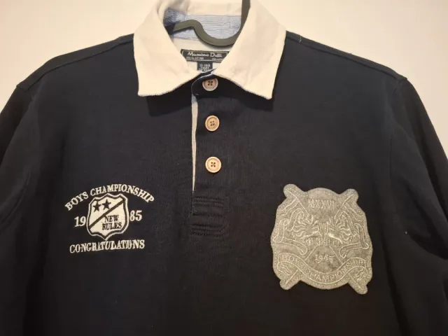 Polo Massimo Dutti Negro Manga Larga