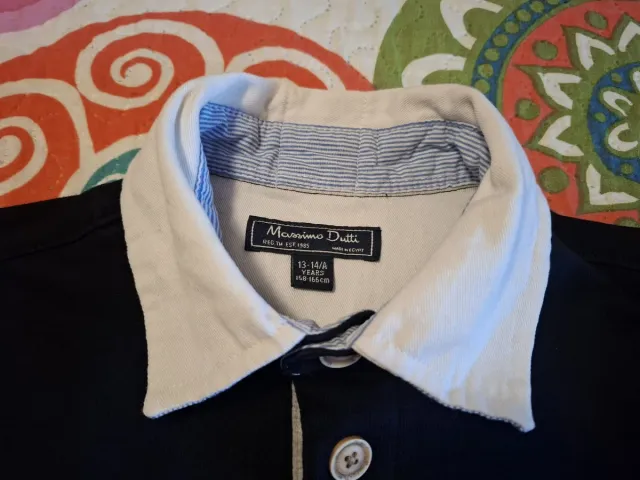 Polo Massimo Dutti Negro Manga Larga