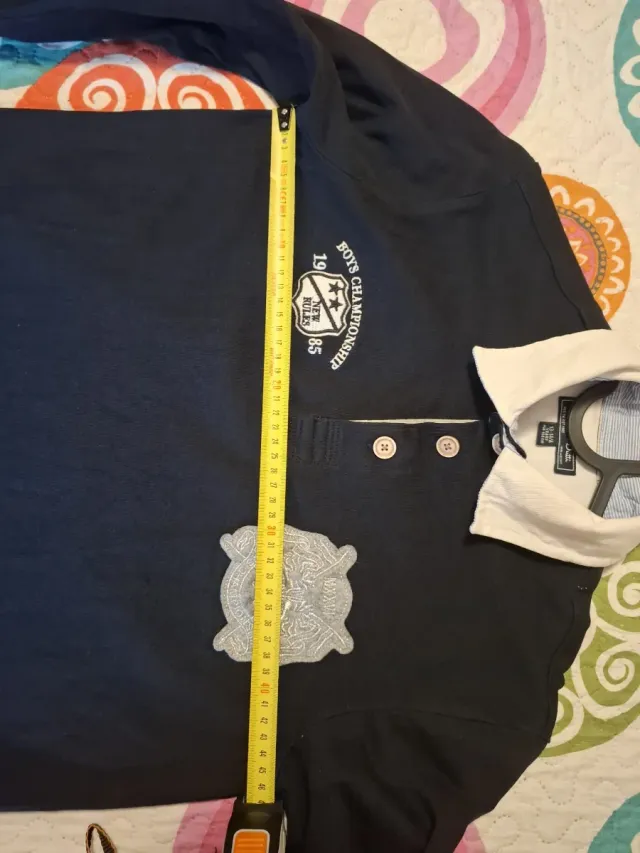 Polo Massimo Dutti Negro Manga Larga