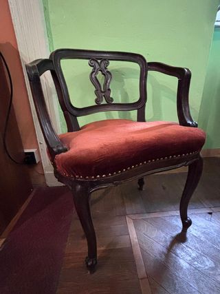 Coppia poltroncine velluto rosse