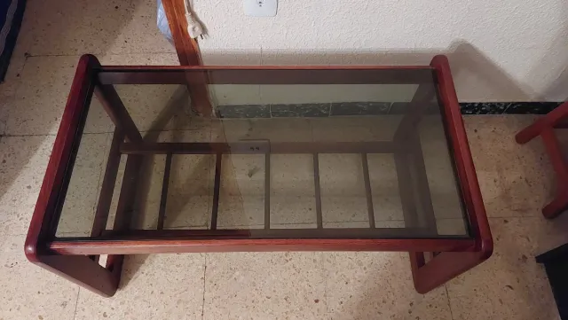 Mesa de centro madera y cristal