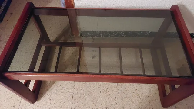 Mesa de centro madera y cristal