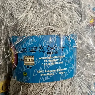 Lote 20 ovillos Canadá poliéster gris 50g