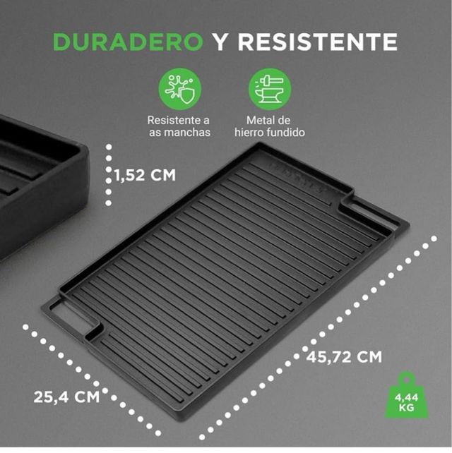 Placa Hierro Fundido Reversible Nutrichef