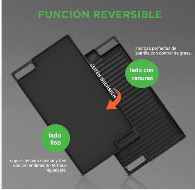 Placa Hierro Fundido Reversible Nutrichef