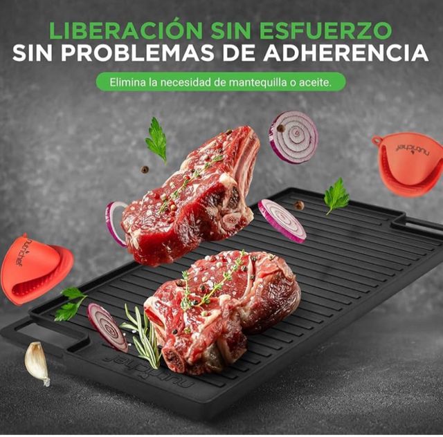 Placa Hierro Fundido Reversible Nutrichef