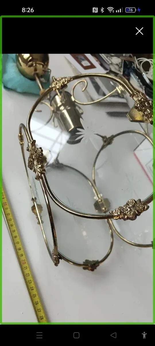 Farol dorado cristal tallado