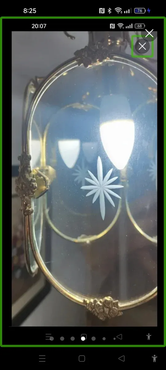 Farol dorado cristal tallado