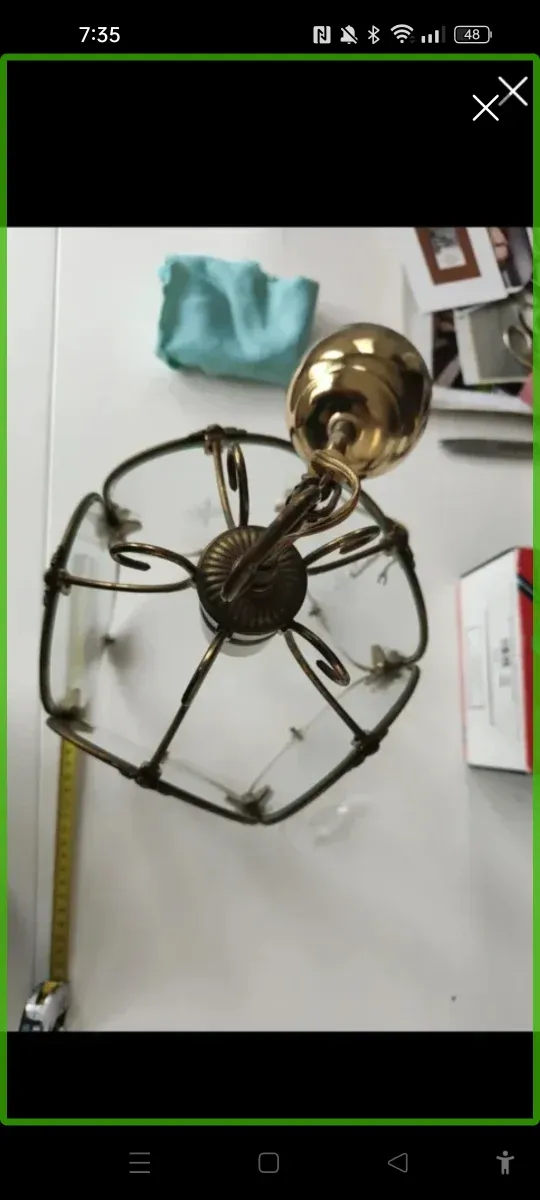 Farol dorado cristal tallado