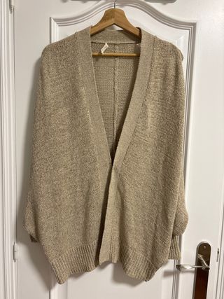 Chaqueta punto fluida beige talla única