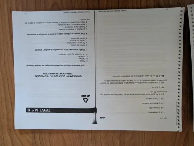 Temario  y test Ayudante Cocina.