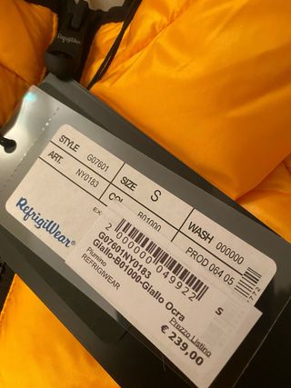 Piumino RefrigiWear Giallo Taglia S Nuovo