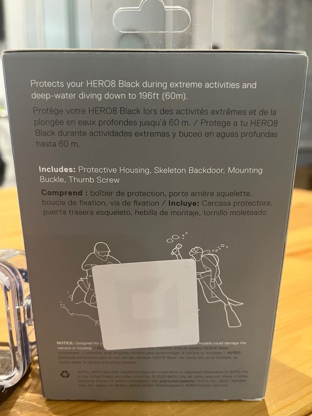 Carcasa GOPRO HERO8 Negra Sumergible 60m