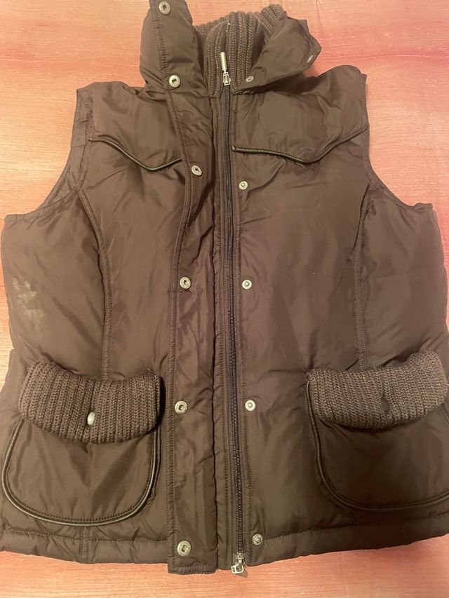 Gilet piumino d'oca marrone