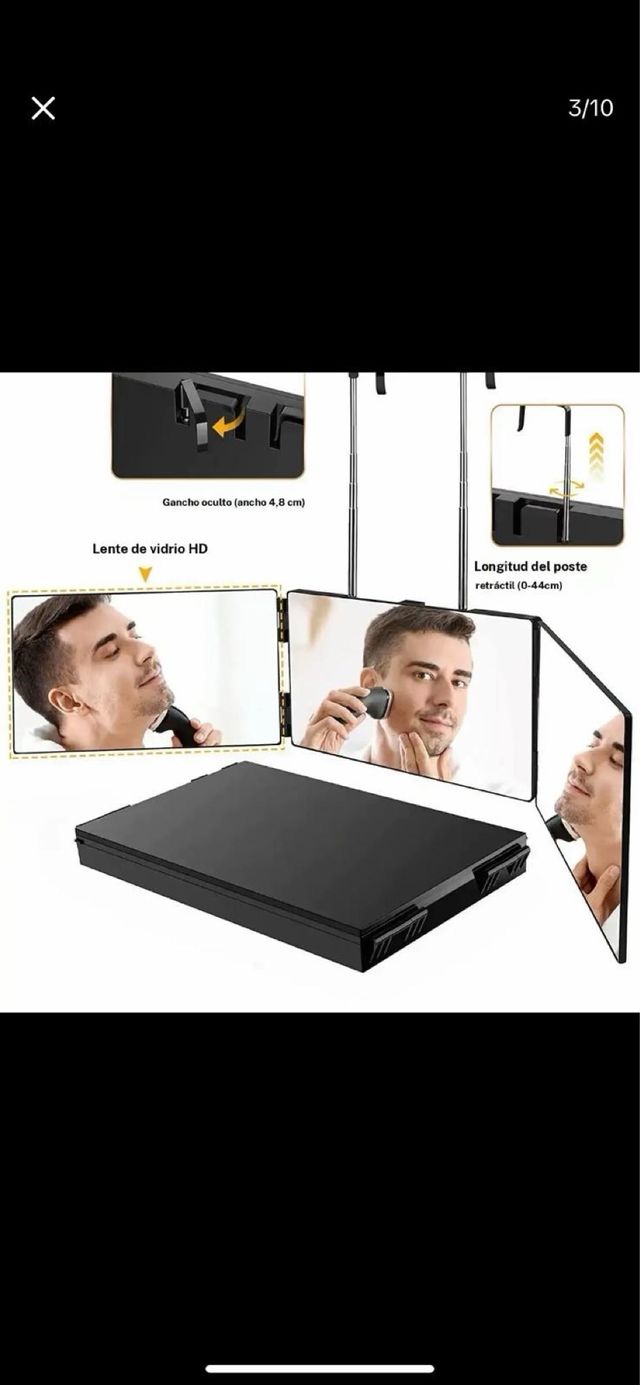 Espejo 360 para corte de pelo ajustable