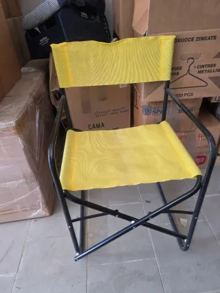 Sedia da campeggio pieghevole gialla