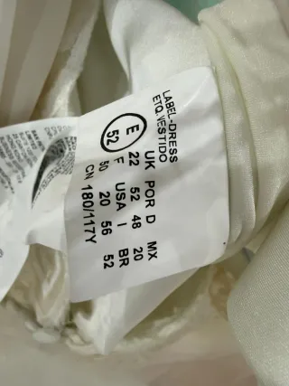 Vestido de Novia Blanco/Beige + Velo