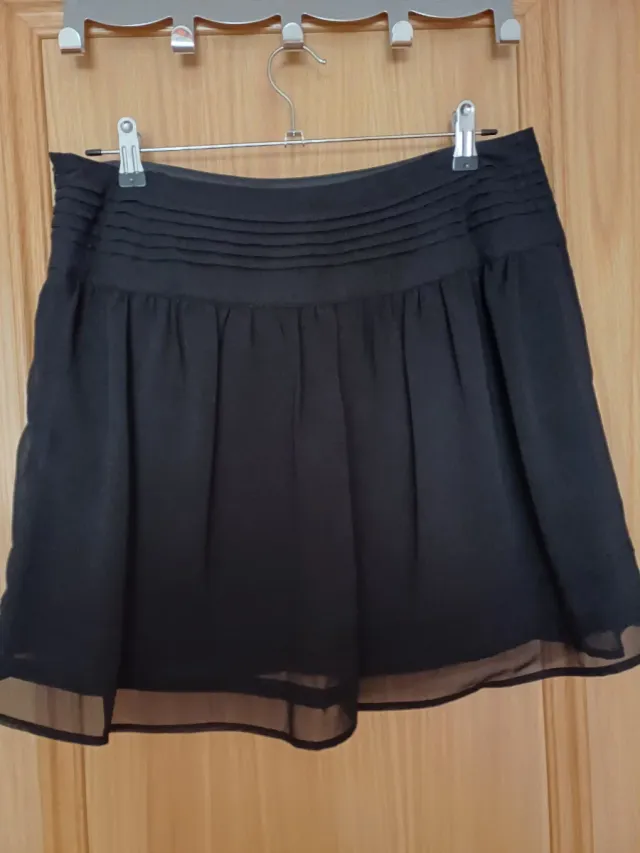Minifalda negra gasa