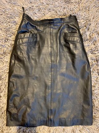 Gonna in pelle vintage nera