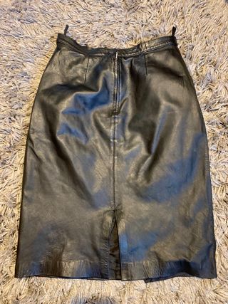 Gonna in pelle vintage nera