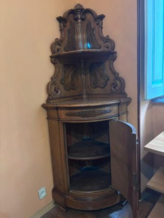 Mobile sala da pranzo in legno di noce e radica