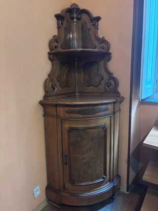 Mobile sala da pranzo in legno di noce e radica