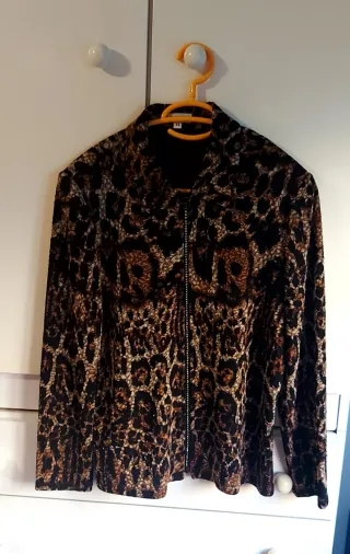 Blusa Chareli Vintage con Stampa Animalier