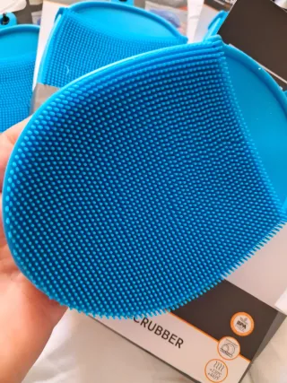 Lote 4 Guantes Estropajo Silicona Nerthus Azul