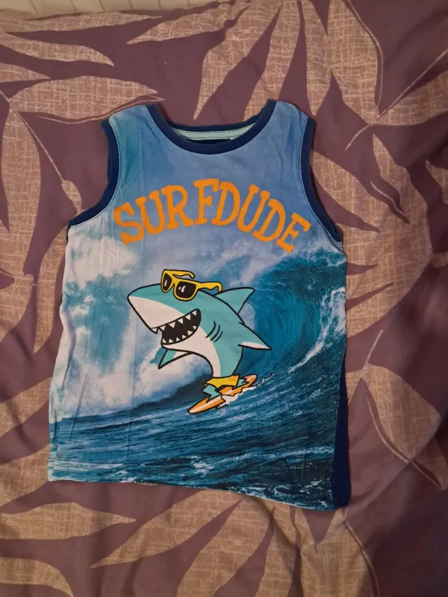 Camiseta Surf Dude Tiburón Ola 110cm