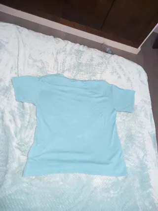 Camiseta Zara Azul con Flor