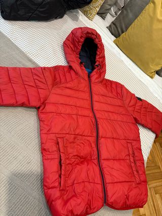 Abrigo acolchado rojo hombre talla M