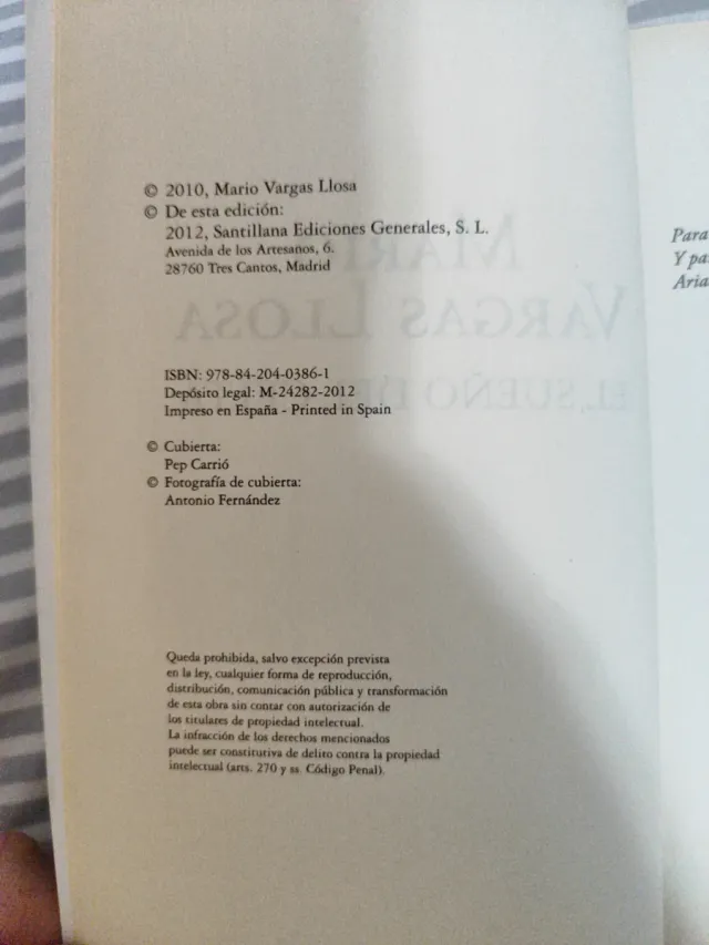 El sueño del celta , Mario Vargas Llosa