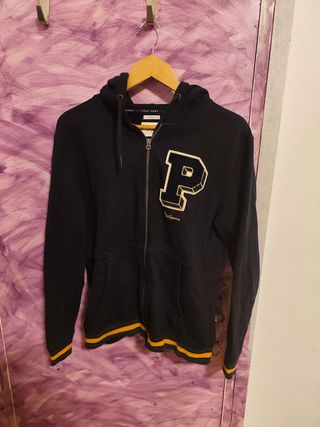 Sudadera Pepe Jeans Negra Talla M - Estilo Varsity