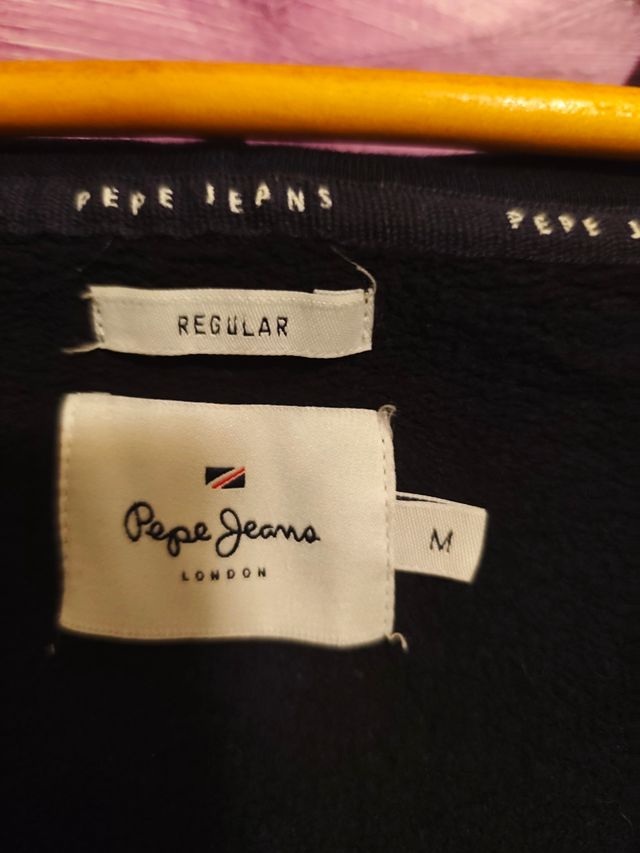 Sudadera Pepe Jeans Negra Talla M - Estilo Varsity