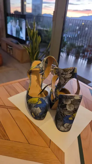 Zapatos de tacón vintage multicolor