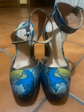 Zapatos de tacón vintage multicolor