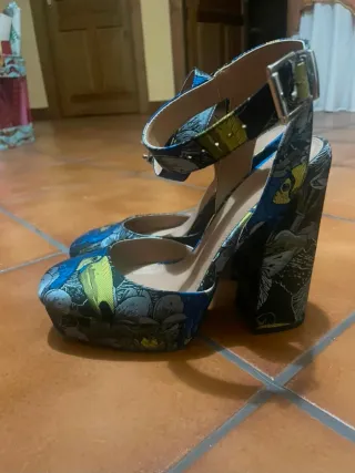 Zapatos de tacón vintage multicolor