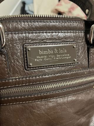 Bolso Bimba y Lola Cuero Marrón Vintage