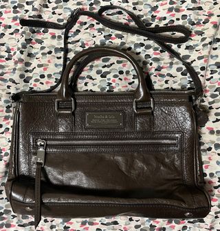 Bolso Bimba y Lola Cuero Marrón Vintage