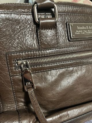 Bolso Bimba y Lola Cuero Marrón Vintage