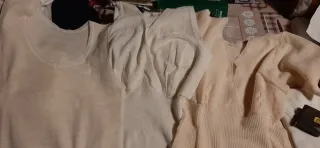 3 canottiere lunghe lana donna vintage taglia unic